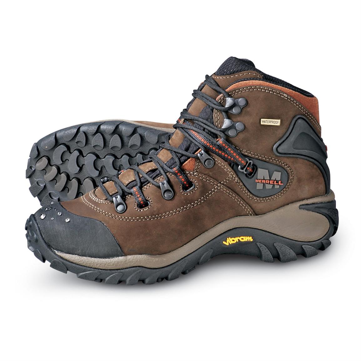 Men's MerrellÂ® Phaser Peak Waterproof Hikers, Dark Brown - 100688, Hiking Boots & Shoes at 