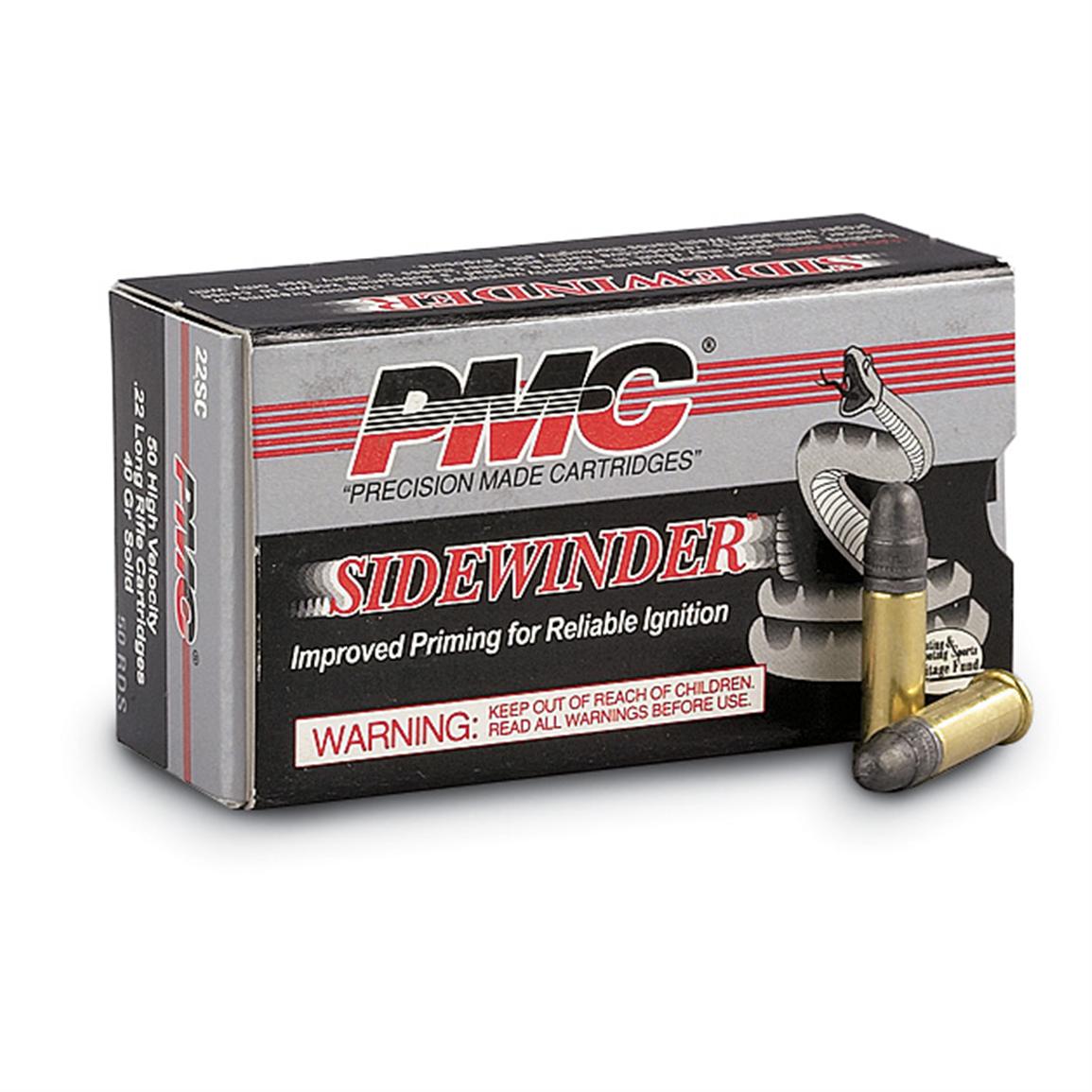 1,000 rds. PMC\u00ae .22 LR Sidewinder 40-gr. Ammo - 101326, .22 Long Ammo ...