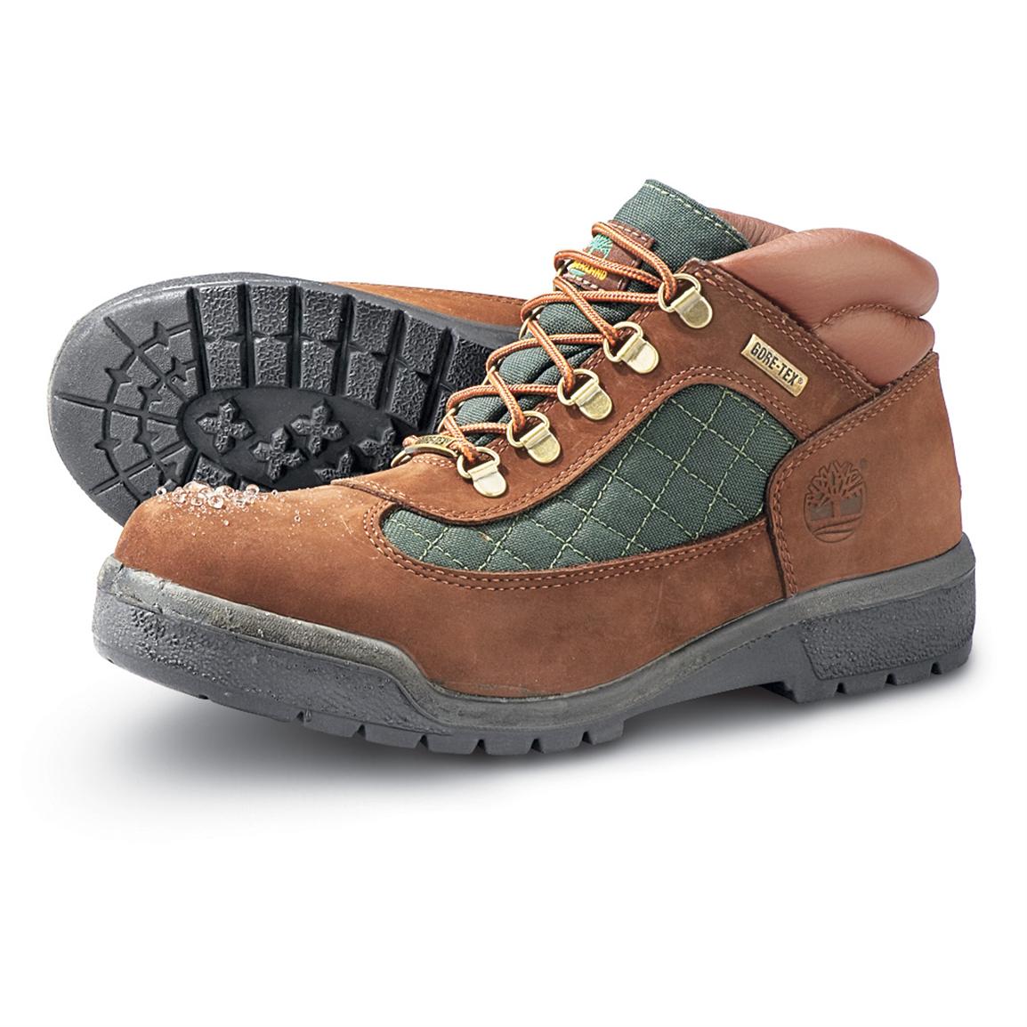 Men's Timberland® GORE-TEX® Field Boots, Brown / Green - 103789, Casual