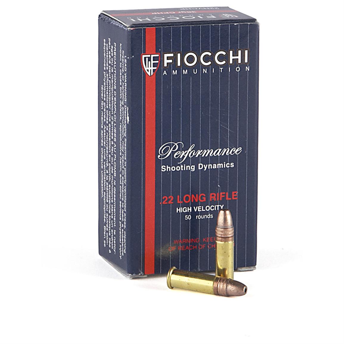 50 Rounds Fiocchi 22lr Performance Shooting Dynamics Cphp Ammo