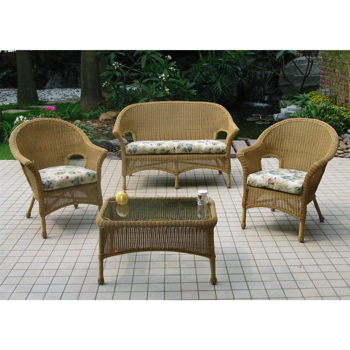 Chicago Wicker® 4 - Pc. Darby Wicker Patio Furniture ...