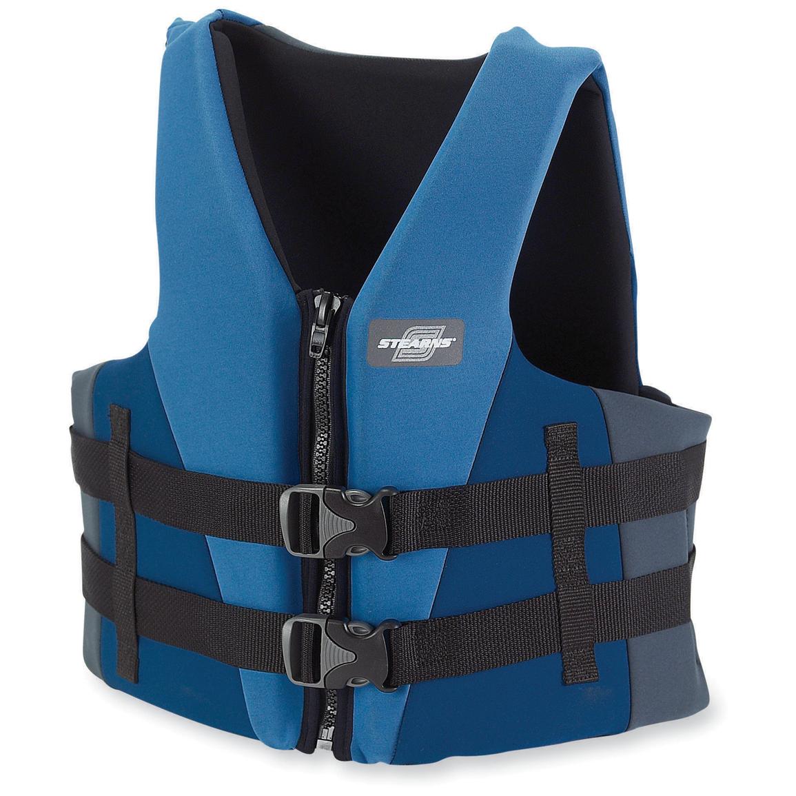 Stearns® Neoprene Life Vest, Blue 108255, Ski & Paddle Vests at