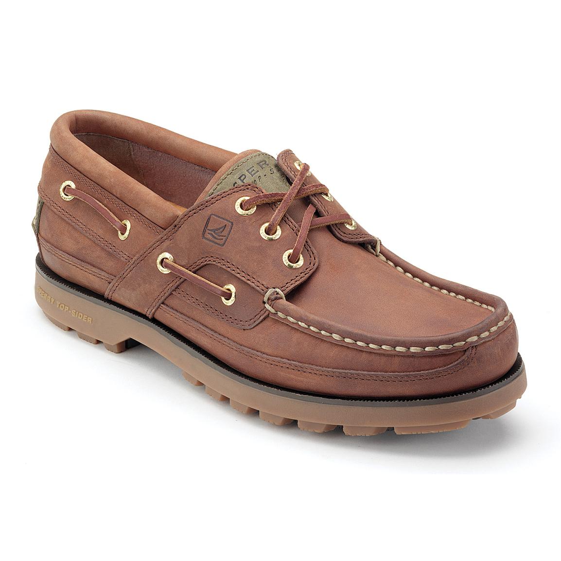 Sperry Mako 3-Eye Lug Sole Boat Shoes - 112338, Boat & Water Shoes at Sportsman's Guide