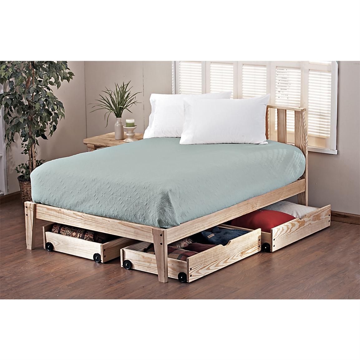 Pine Rock Platform Queen Bed Frame - 113114, Bedroom Sets ...