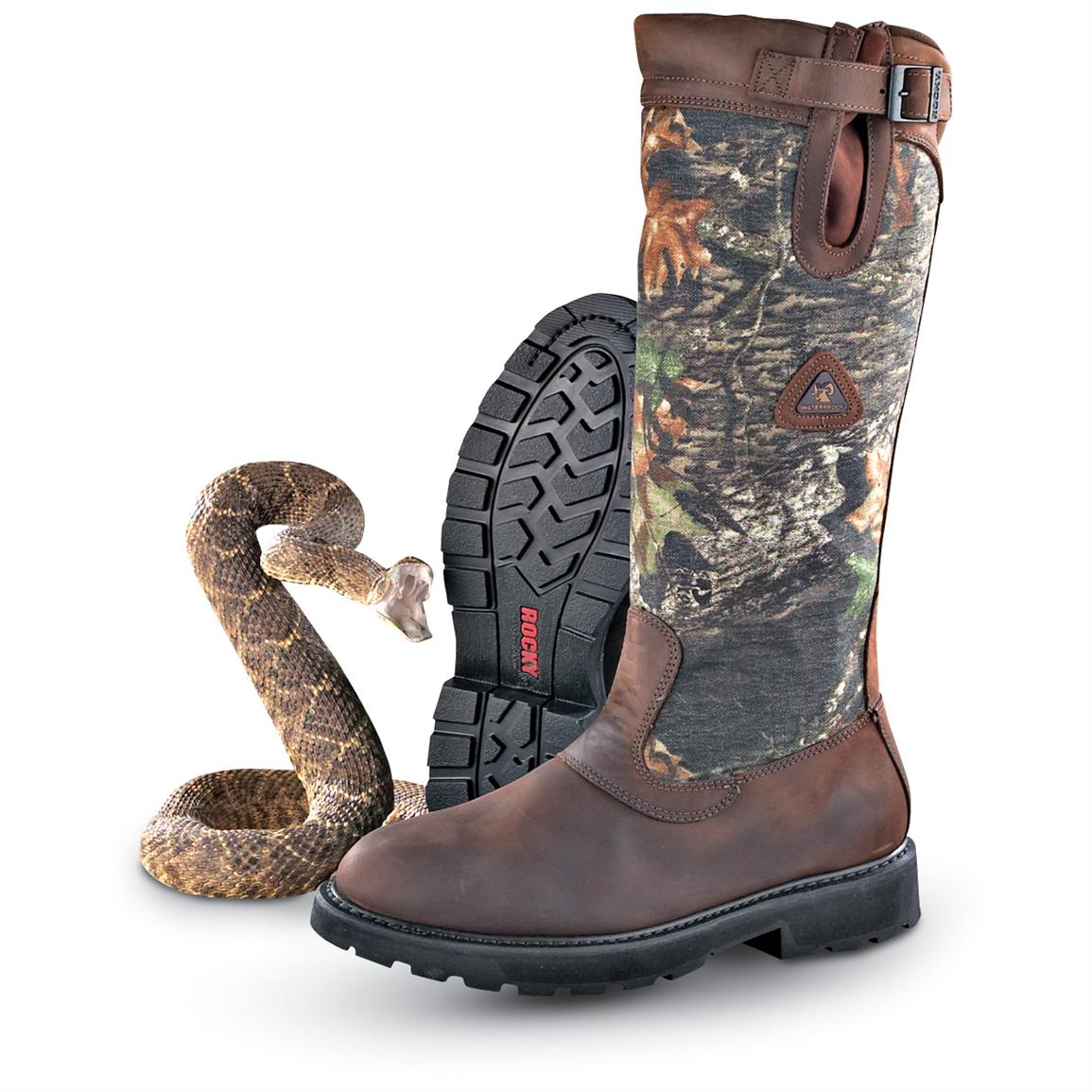 Men's Rocky® Waterproof Snake Boots, Mossy Oak® Brush 118813, Hunting Boots at Sportsman's Guide