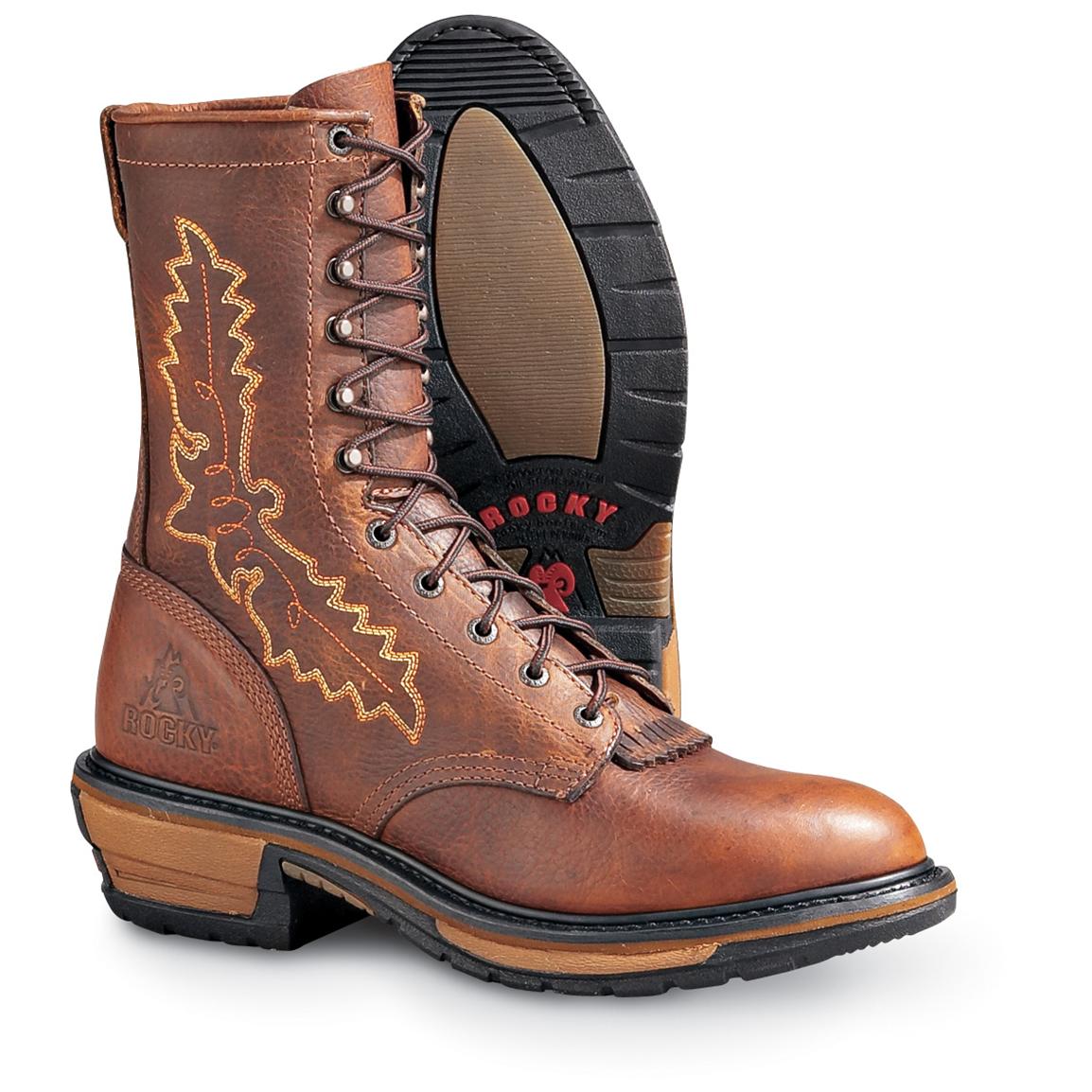 Men's Rocky® 9" Spokane Packer Boots, Brown / Black 119443, Cowboy & Western Boots at