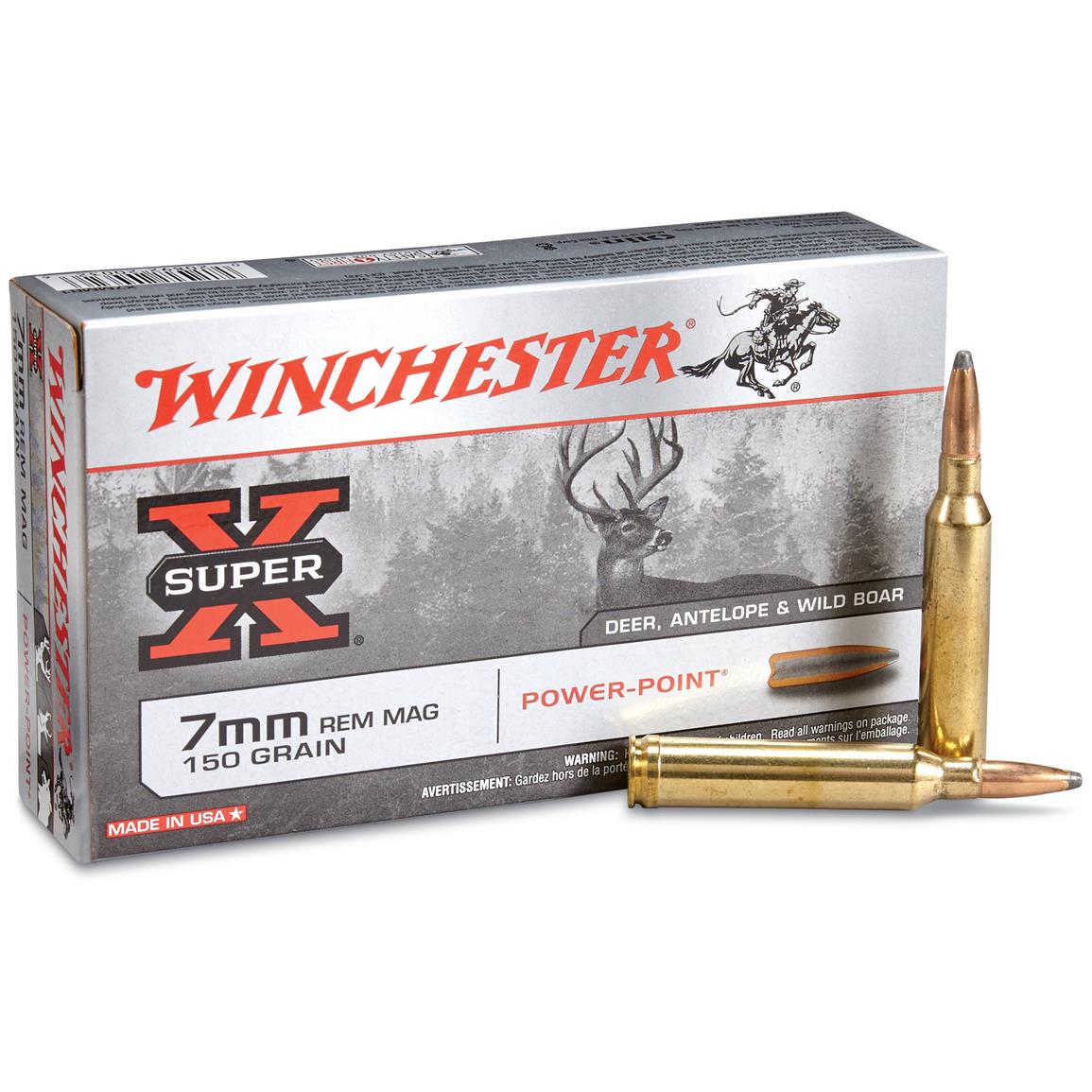 Winchester SuperX, 7mm Remington Magnum, PP, 150 Grain, 20 Rounds