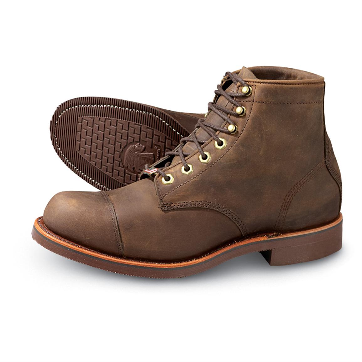 Men's Chippewa® 6" Cap Toe Boots, Crazy Horse Brown