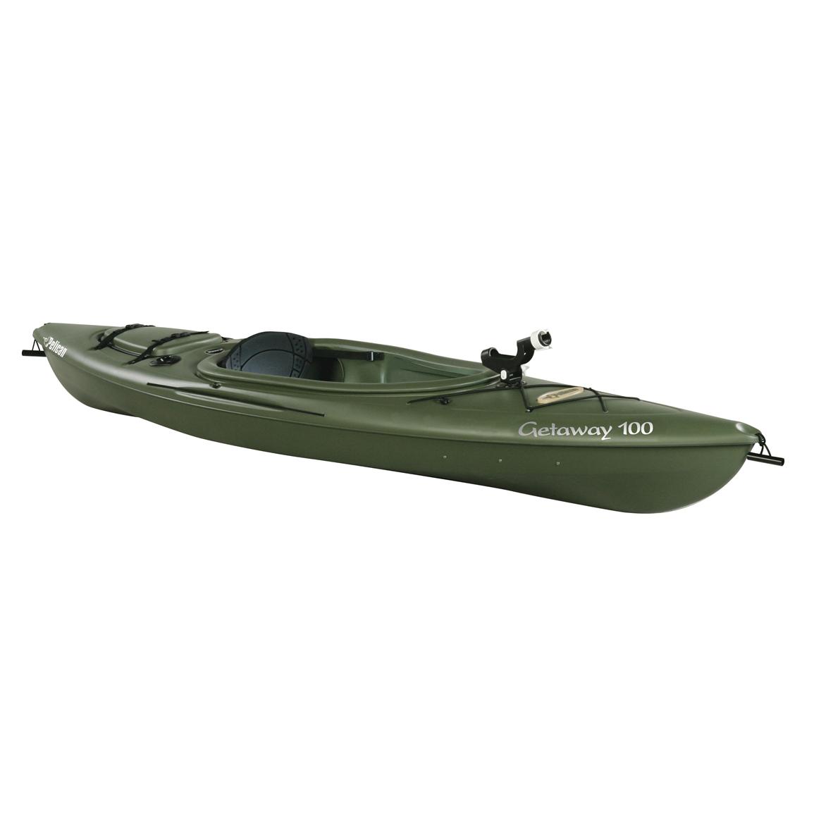 PelicanÂ® Getawayâ¢ 100 Sit - In Kayak with Paddle - 124675, Canoes & Kayaks at Sportsman's Guide