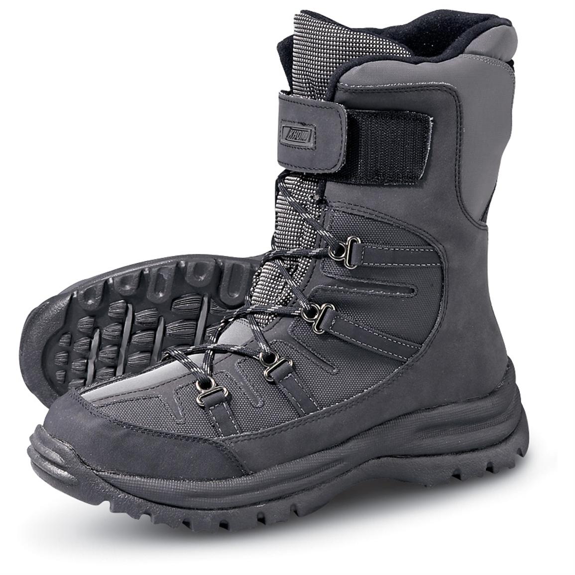 Men&#39;s Khombu® Excursion Snow Boots, Black / Gray - 126950, Winter & Snow Boots at Sportsman&#39;s Guide