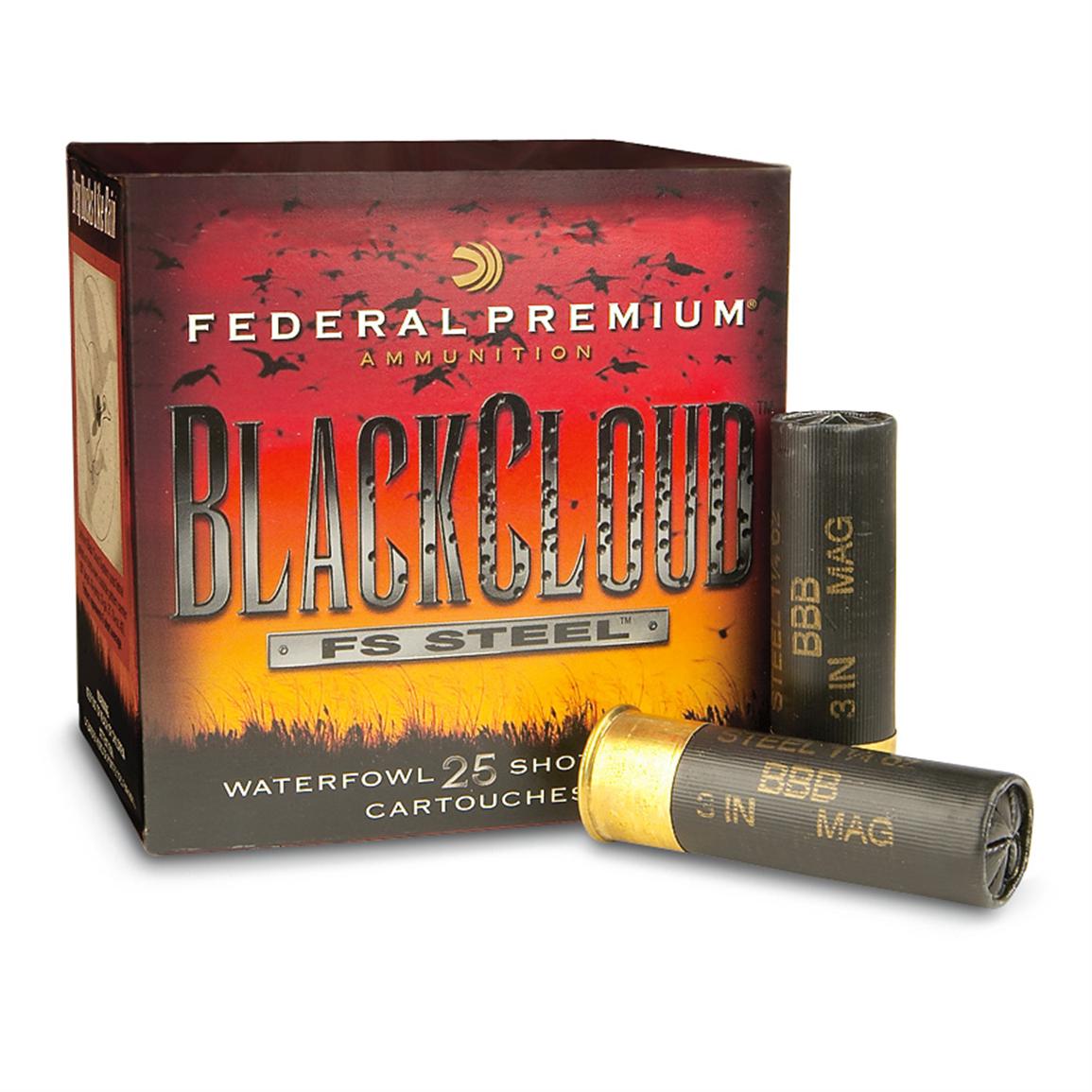 25 Rounds Federal Premium Black Cloud Fs Steel 12 Gauge 3 Shot Shells 131754 12 Gauge Shells