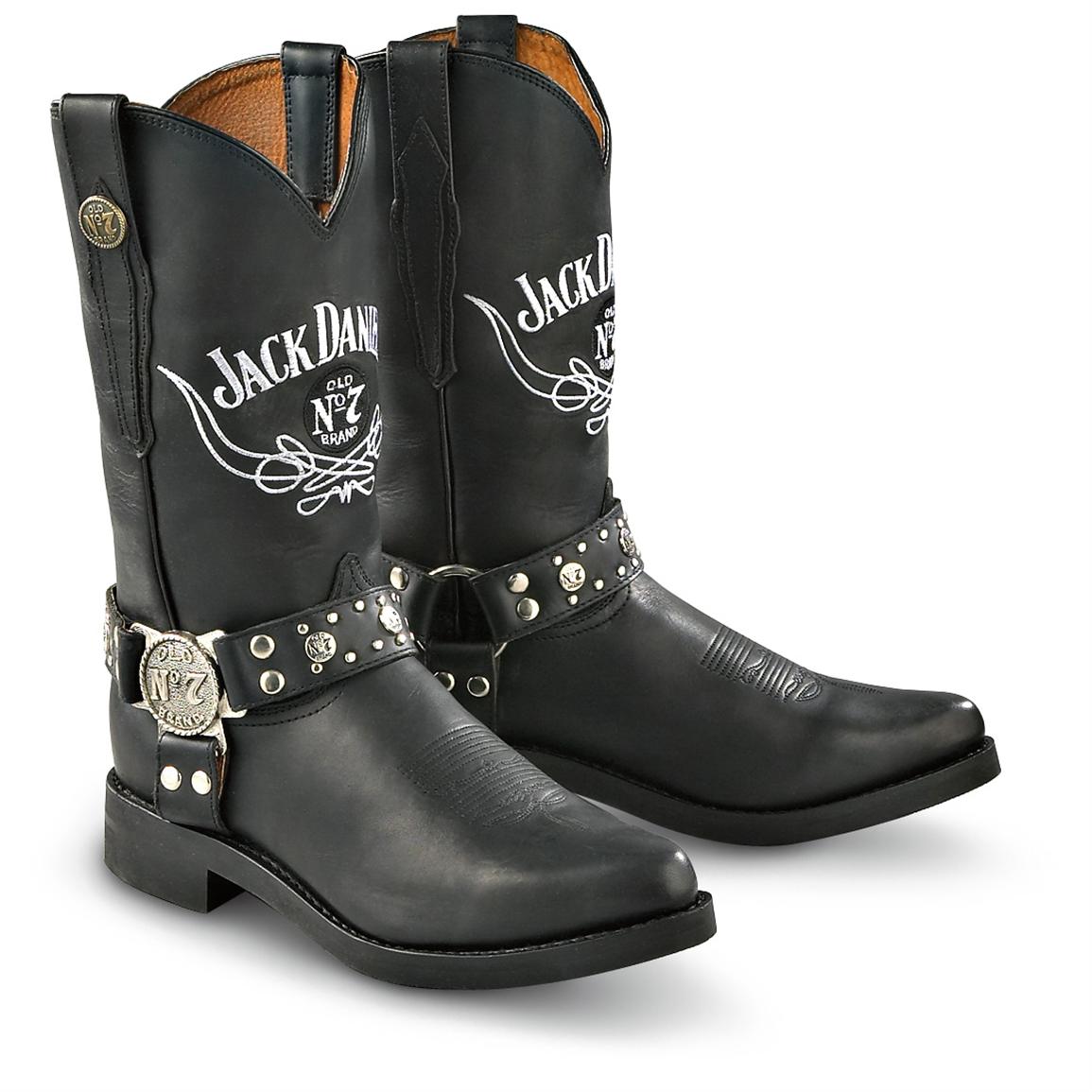 Men's Jack Daniel's® Western Biker Boots, Black - 138739, Motorcycle