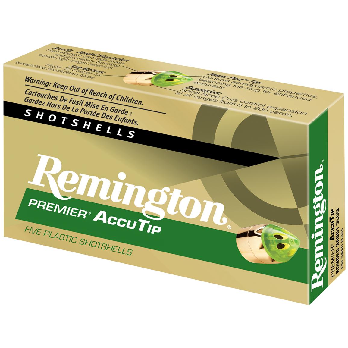 Remington Premier 12 Gauge 2 3/4" AccuTip Bonded Sabot Slugs, 5 rounds