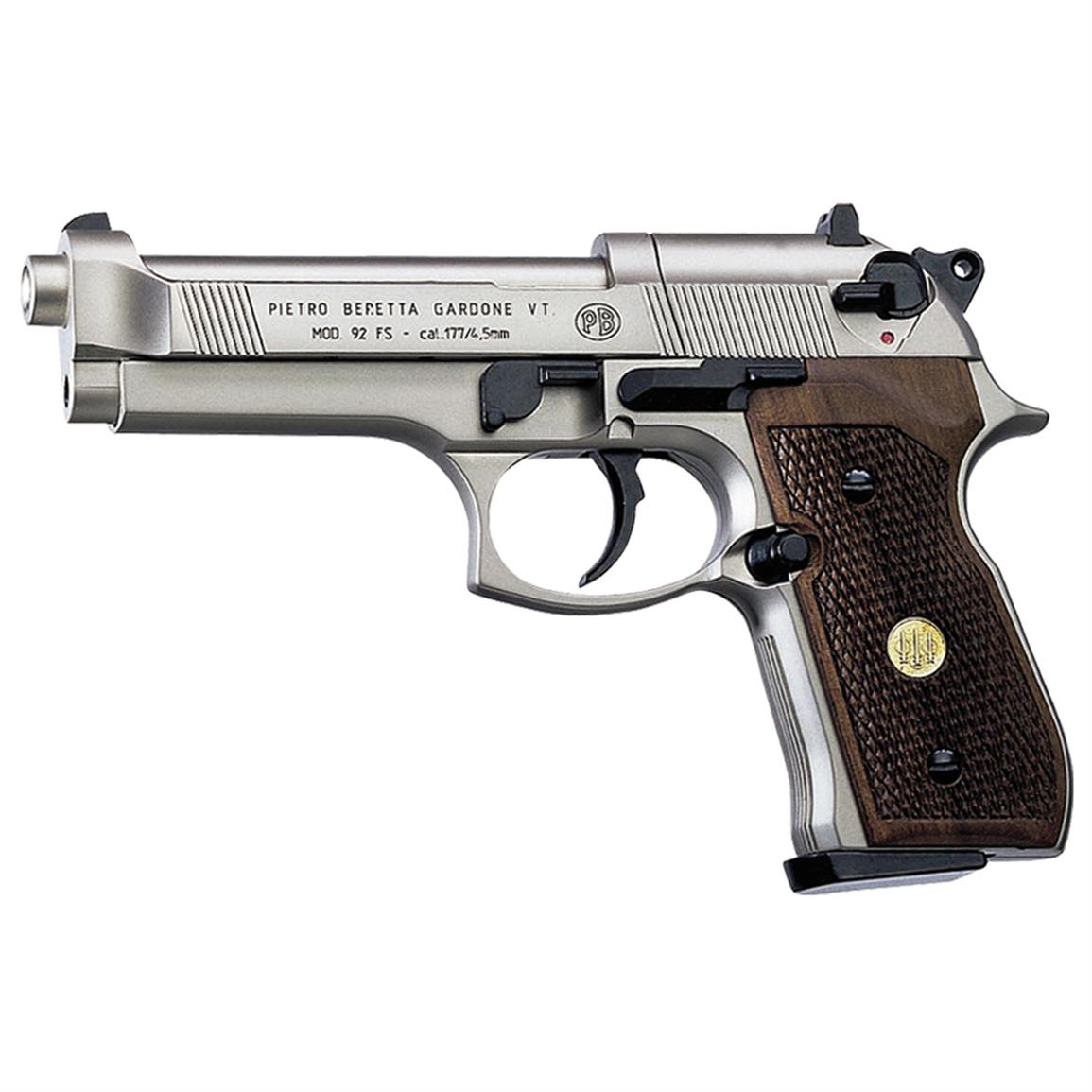 Beretta M92FS Air Pistol Nickel Finished With Wood Grips 148565