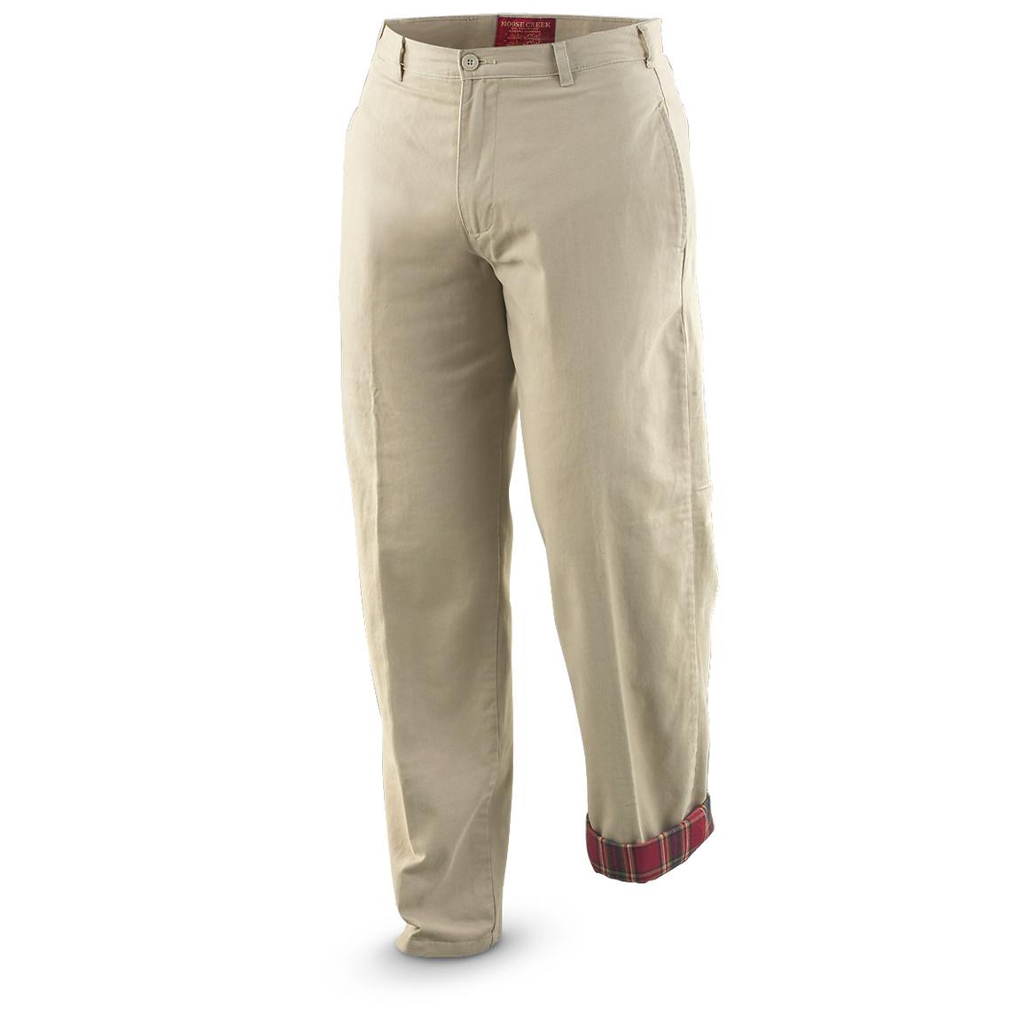 mens fleece lined khaki pants