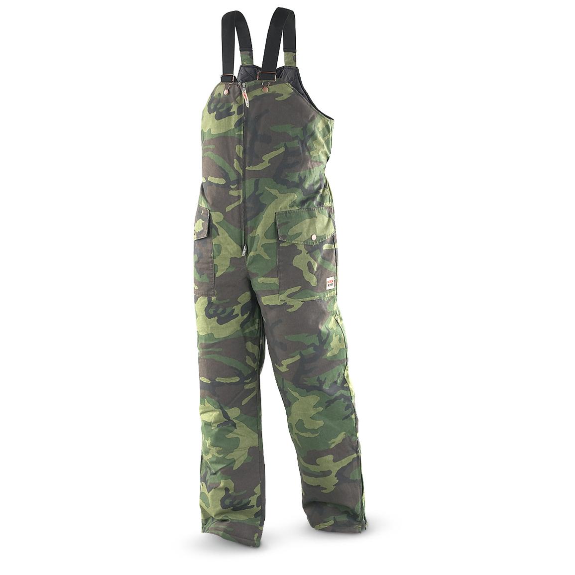 camo sweatpant overalls