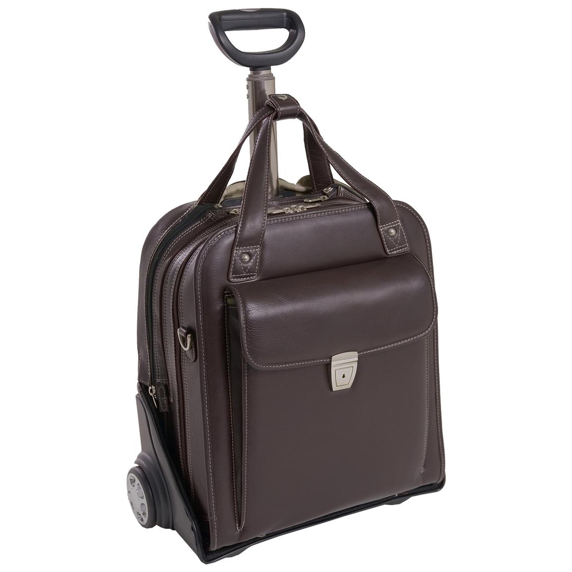 Siamod® Pastenello Leather Vertical Detachable Wheeled Laptop Case - 158081, Briefcases & Laptop
