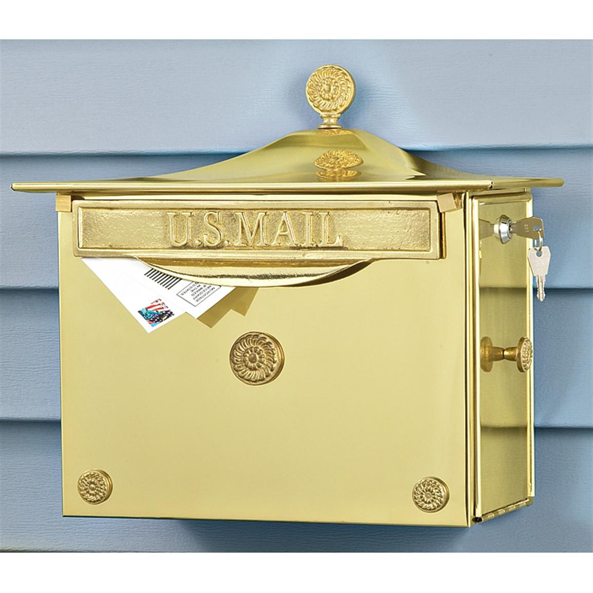 Solid Brass Locking Mailbox 160303, Decorative Accessories at