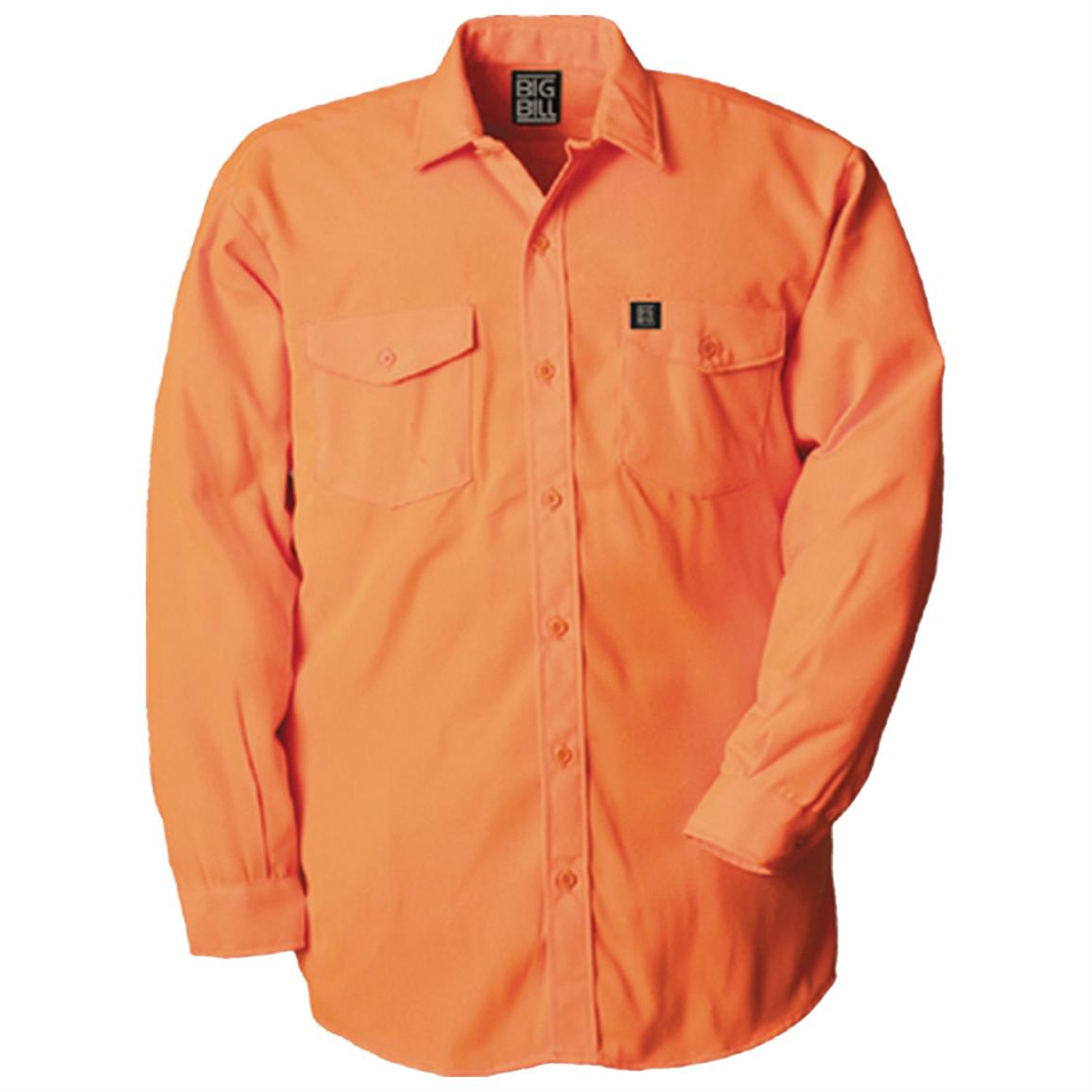 Big BillÂ® Ten - Mile Cloth Wool Shirt, Tall - 162860, Blaze Orange & Blaze Camo at Sportsman's Guide