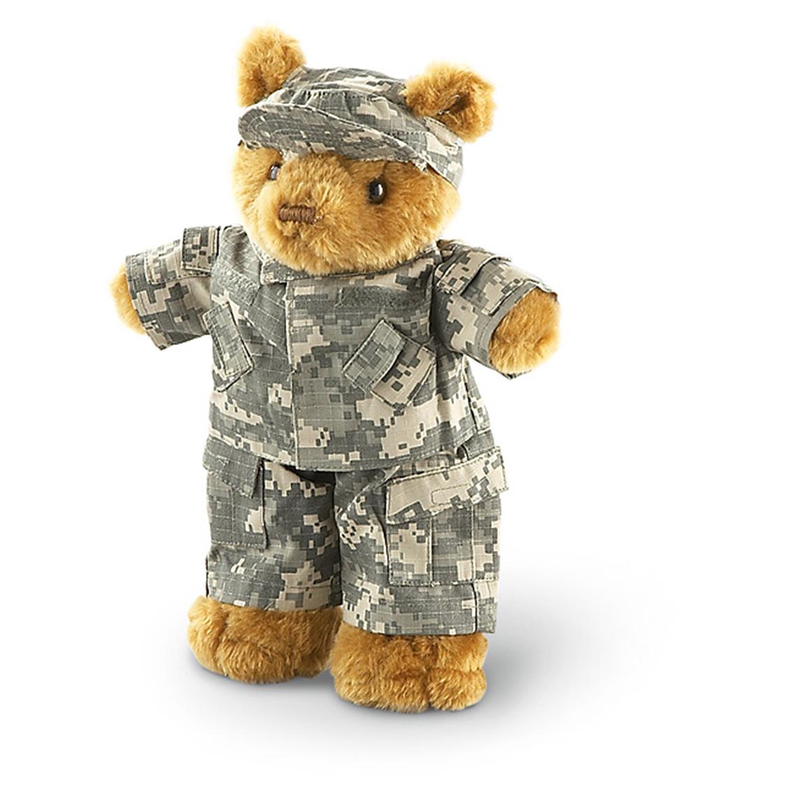 camo stuffed bear