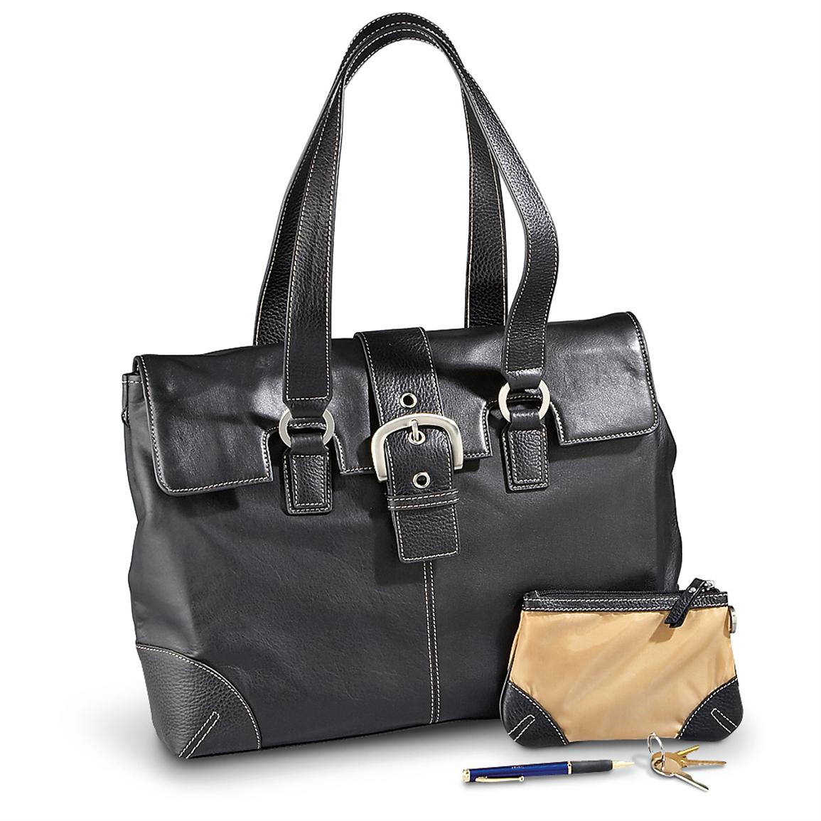 Franklin Covey® Leather Computer Tote, Black - 168484, Briefcases & Laptop Bags at Sportsman&#39;s Guide