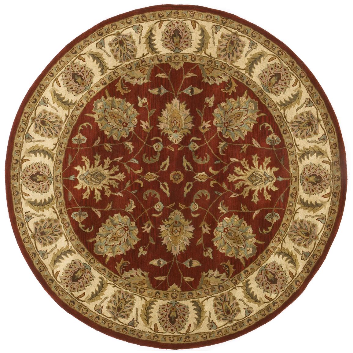 Handmade Wool Traditional Agra Round Rug, 6x6' - 168991, Rugs at