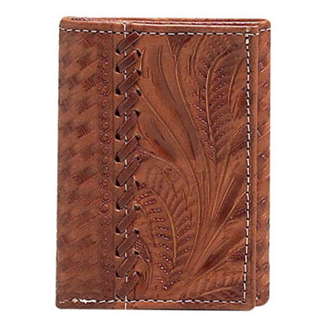 American West® Tri - Fold Leather Wallet, Antique Brown - 175829, Wallets at Sportsman&#39;s Guide
