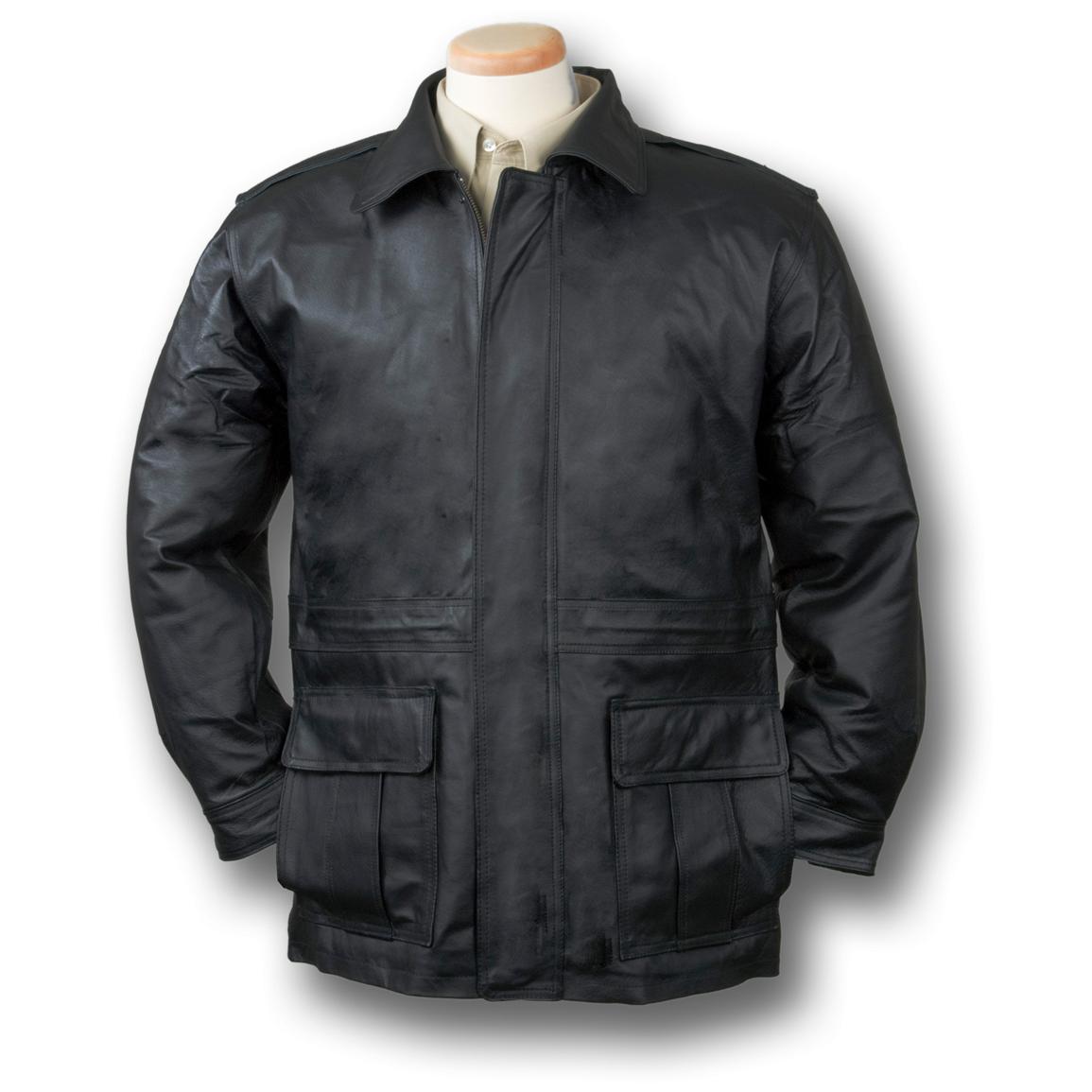 Men's Burk's Bay® Buffed Leather Field Jacket, Black 177228