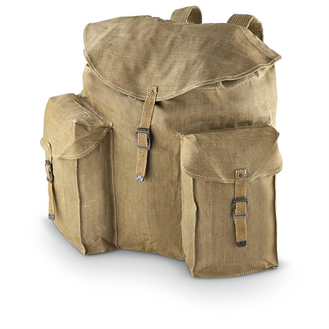 Used Italian Large Canvas Backpack - 182527, Rucksacks & Backpacks at Sportsman&#39;s Guide