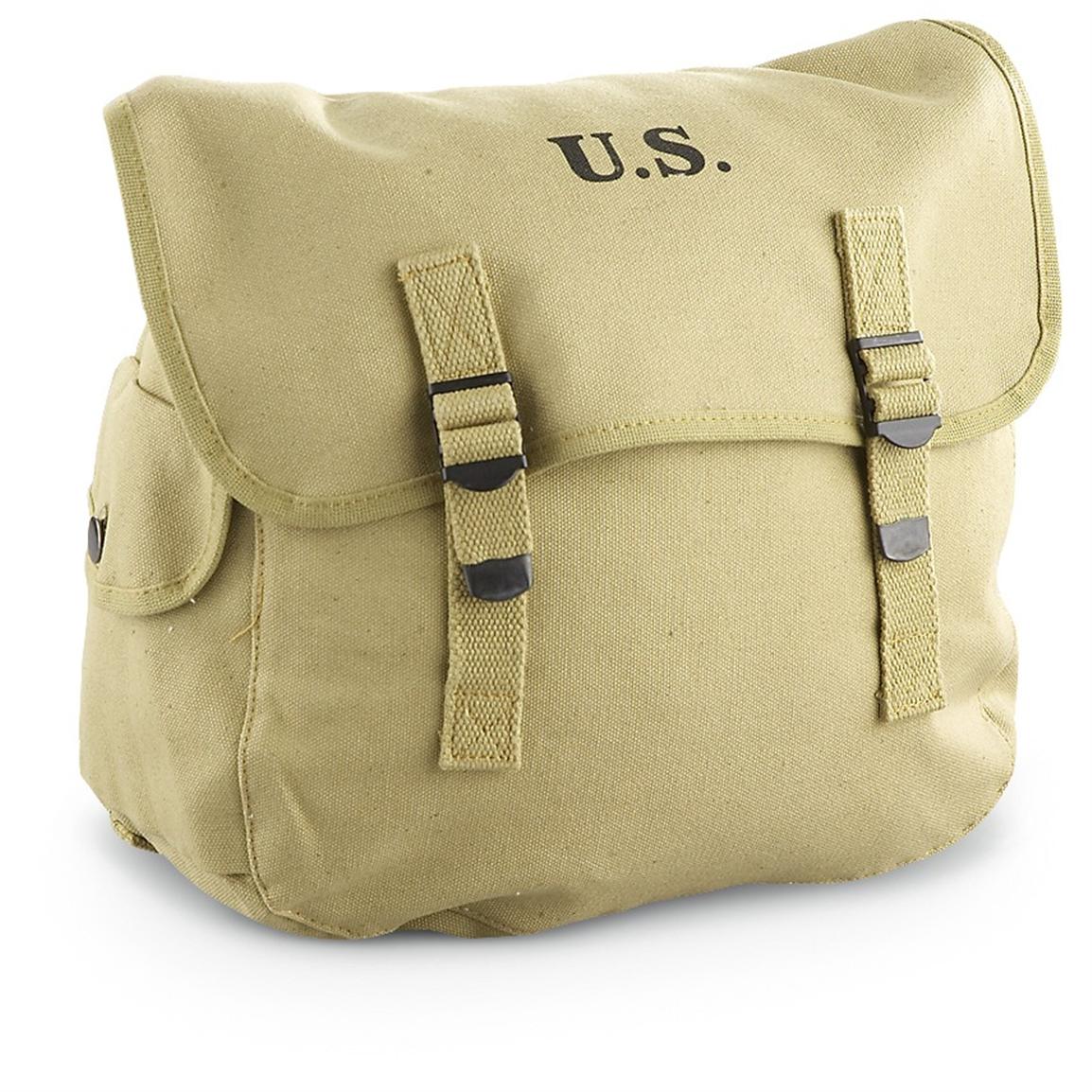 Reproduction WWII U.S. Military Musette Bag, Khaki - 183015, Field Gear at Sportsman&#39;s Guide