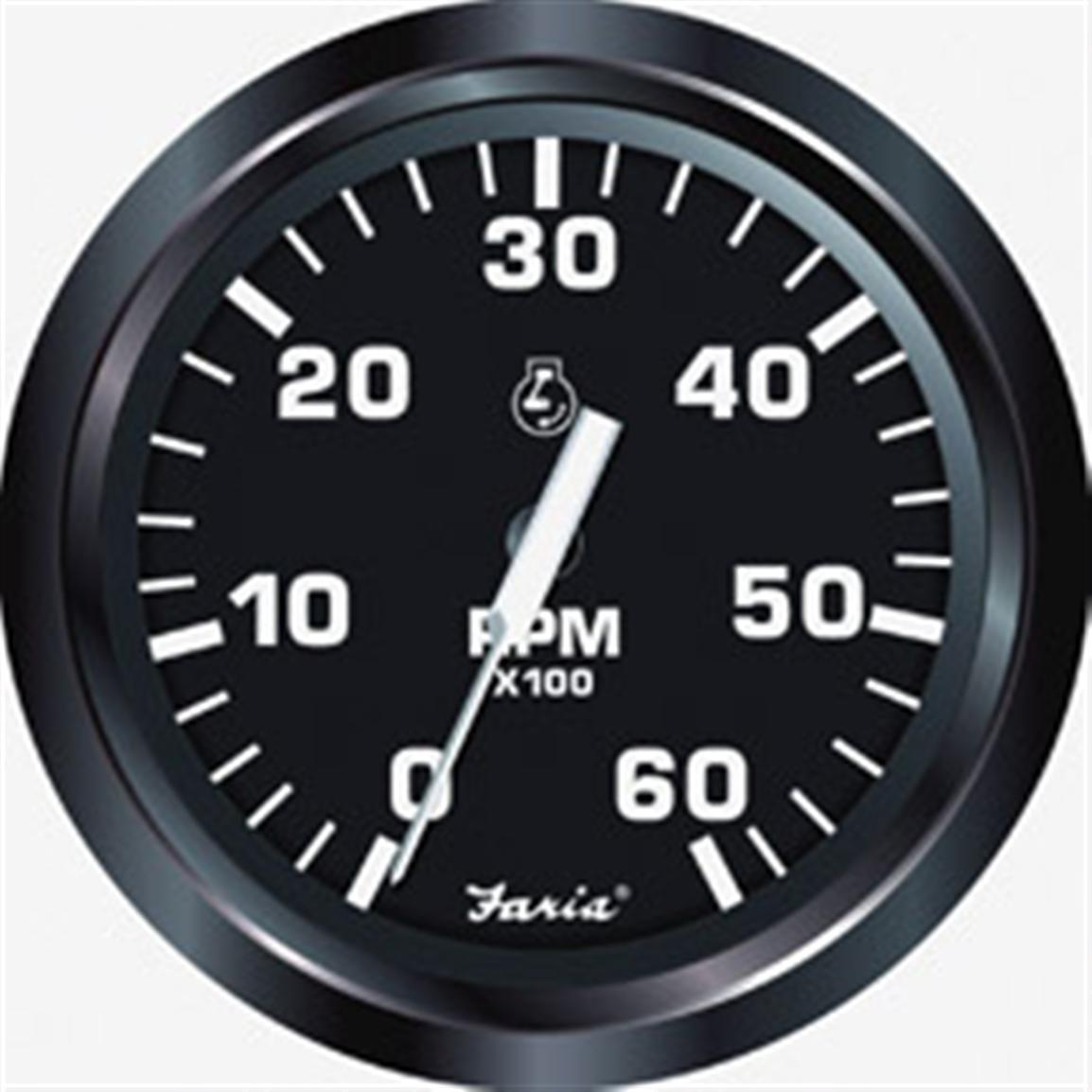 Faria® Euro Series Black Tachometer, I/O And I/B - 183468, Instruments ...