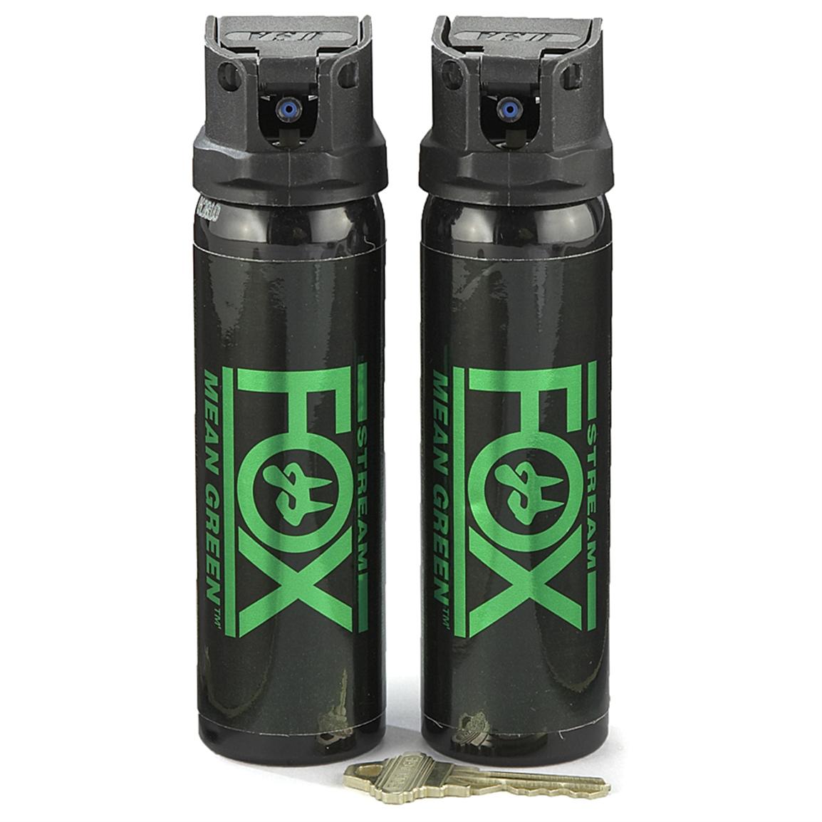 2 Pk. Fox Labs™ 4 oz. "Mean Green™" Pepper Spray 189008, Pepper