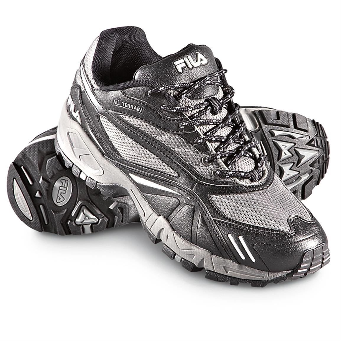 Men&#39;s Fila® Trail Topper Shoes, Black / Gray - 189300, Running Shoes & Sneakers at Sportsman&#39;s Guide