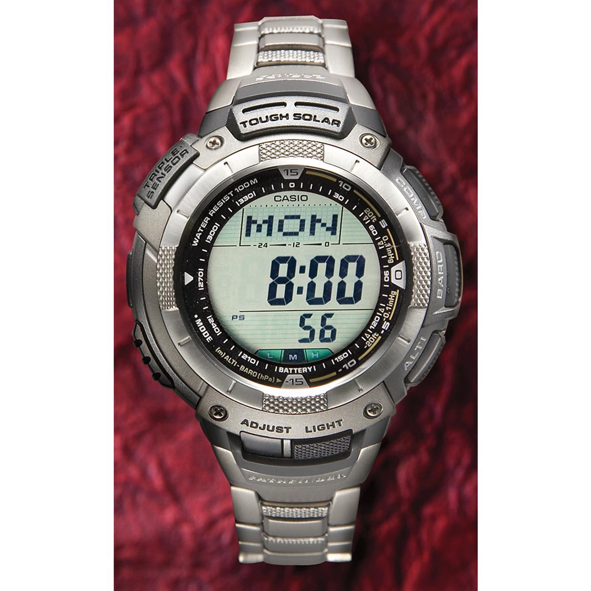 Casio® Pathfinder Triple Sensor Solar Watch - 190109, Watches at