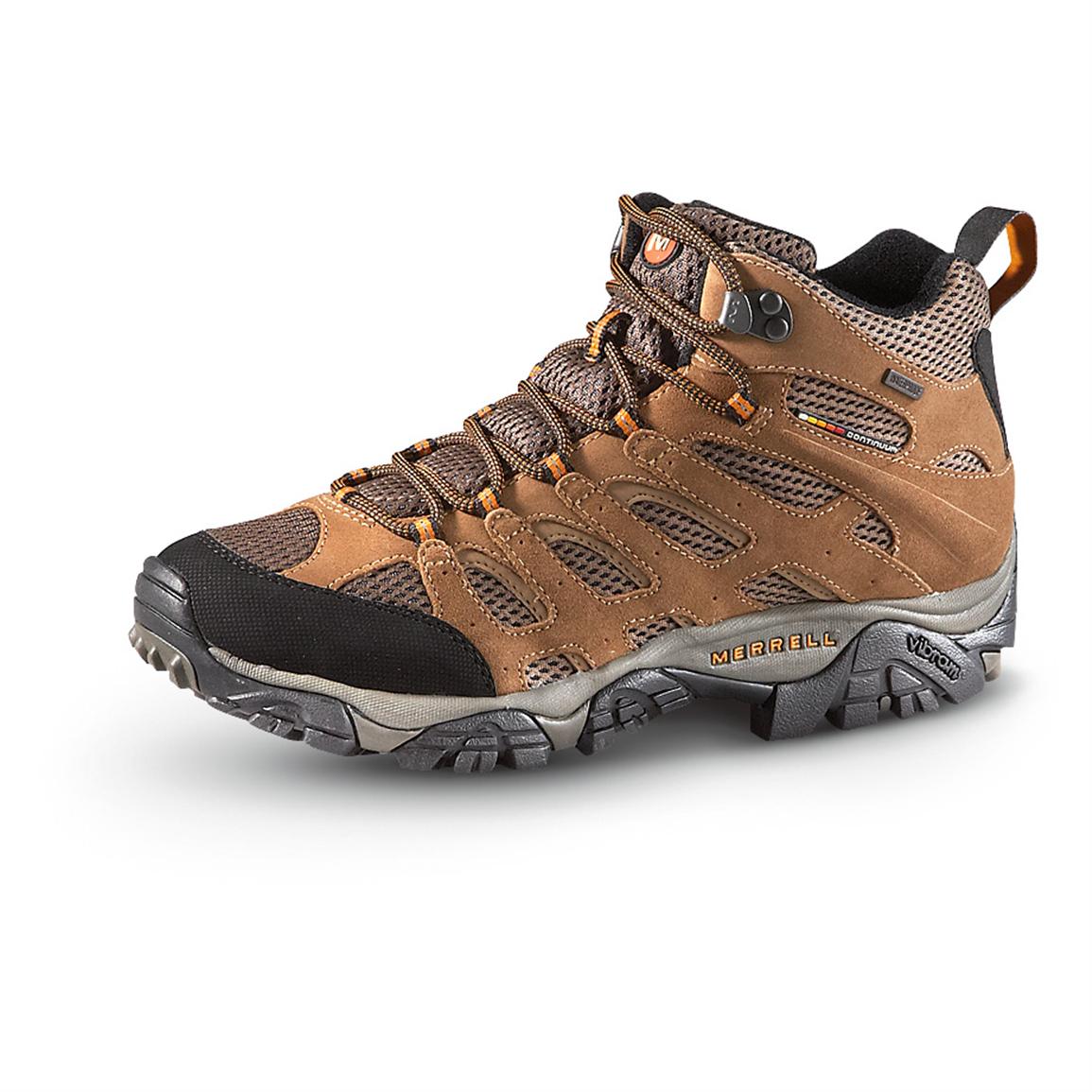 Merrell Men's Waterproof Moab Mid Hiking Shoes, Earth - 192504, Hiking