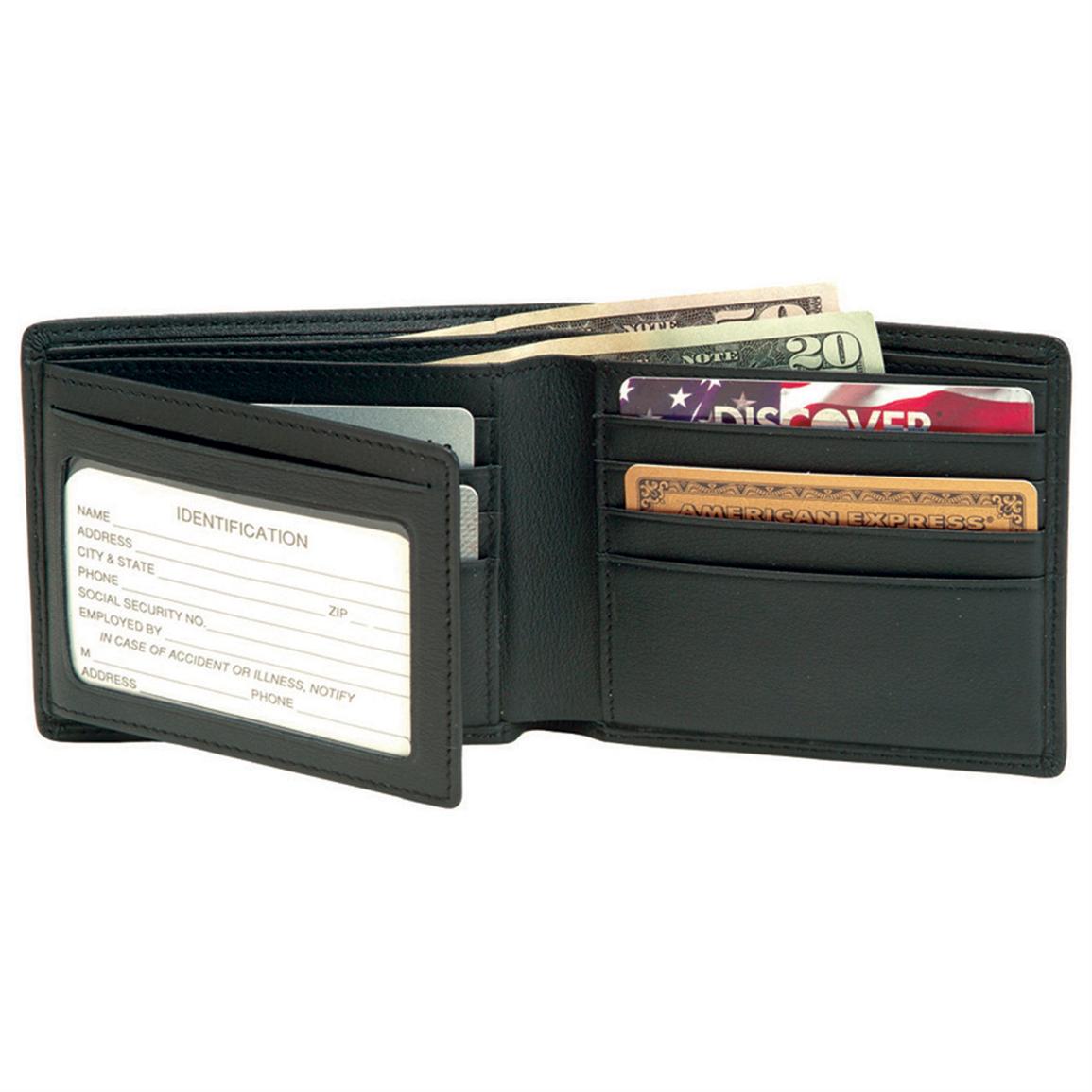 Men&#39;s Royce Leather® Bi - Fold Wallet with Double ID Flap - 197388, Wallets at Sportsman&#39;s Guide