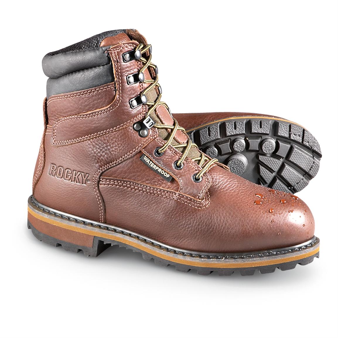 Men S Rocky Ranger Waterproof Gram Thinsulate Ultra Insulation Steel Toe Boots Brown