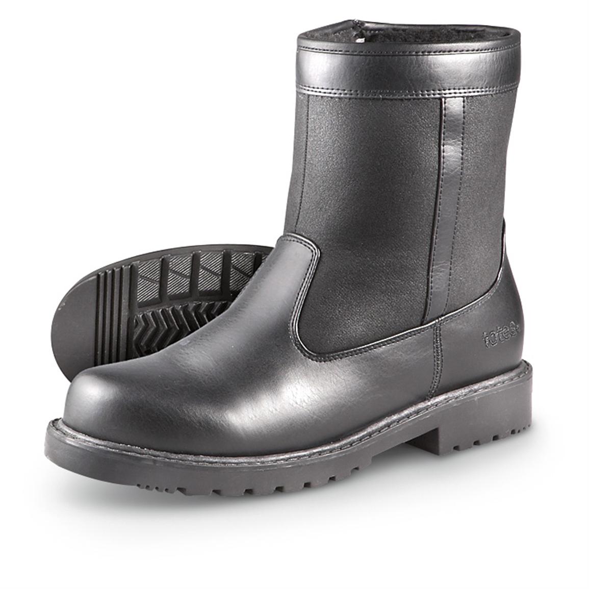 Men&#39;s Totes Side-zip Stadium Boots, Black - 206275, Winter & Snow Boots at Sportsman&#39;s Guide