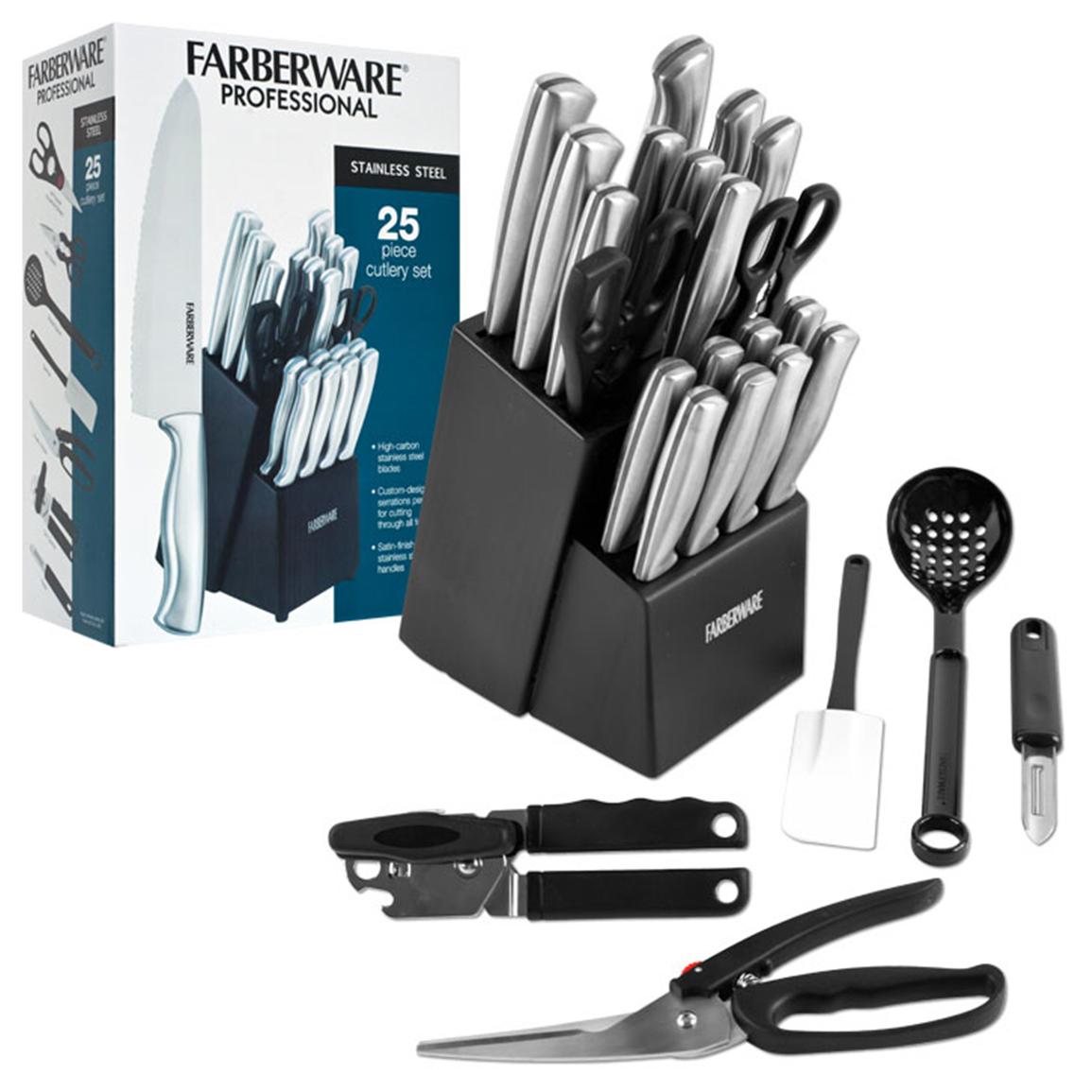 Farberware® Professional Stainless Steel Cutlery Set, 25 - Pc. - 207389 Farberware Stainless Steel Cutlery Set
