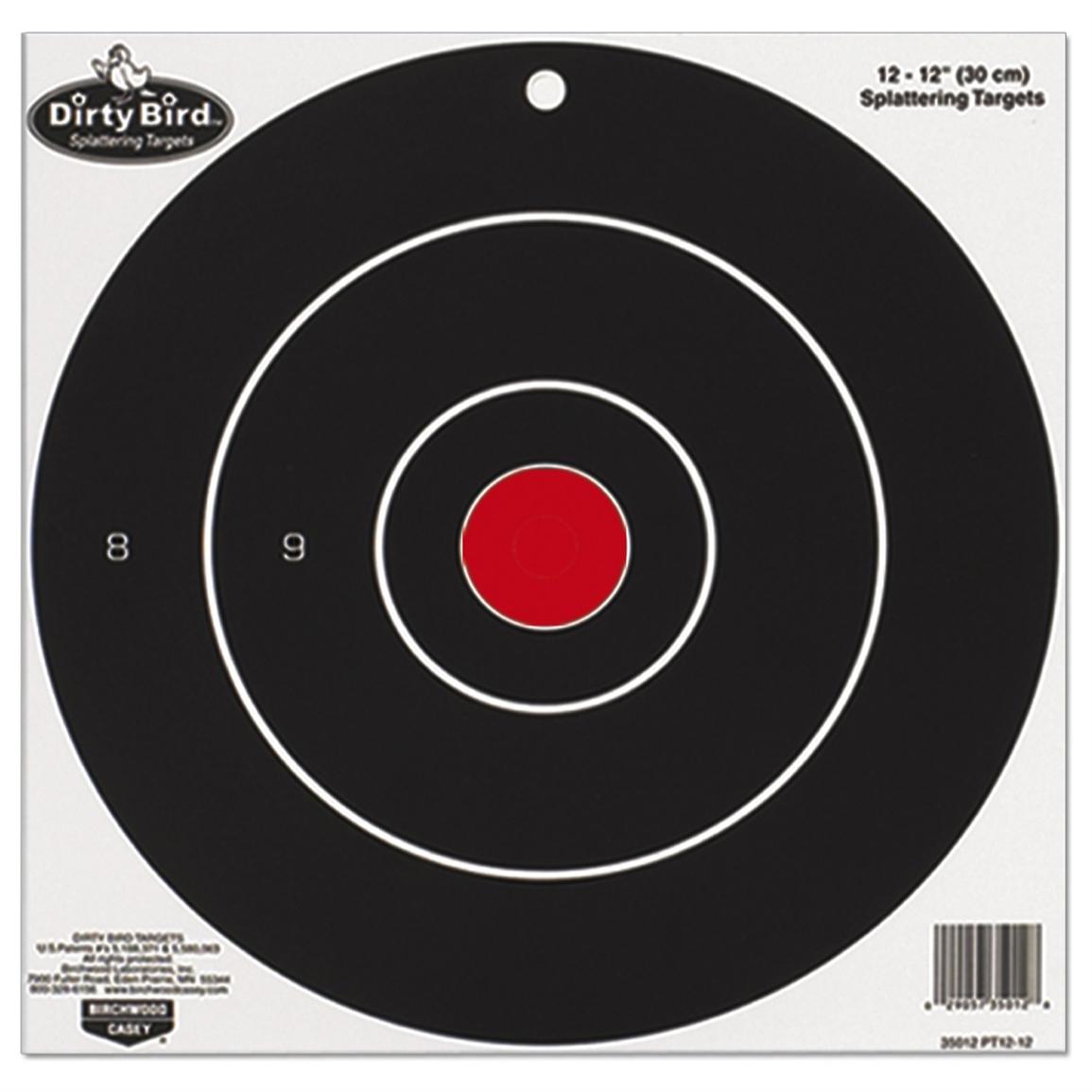 Birchwood Casey 8" Dirty Bird Bull's Eye Splattering Target 200Sheet Pack 208917, Shooting