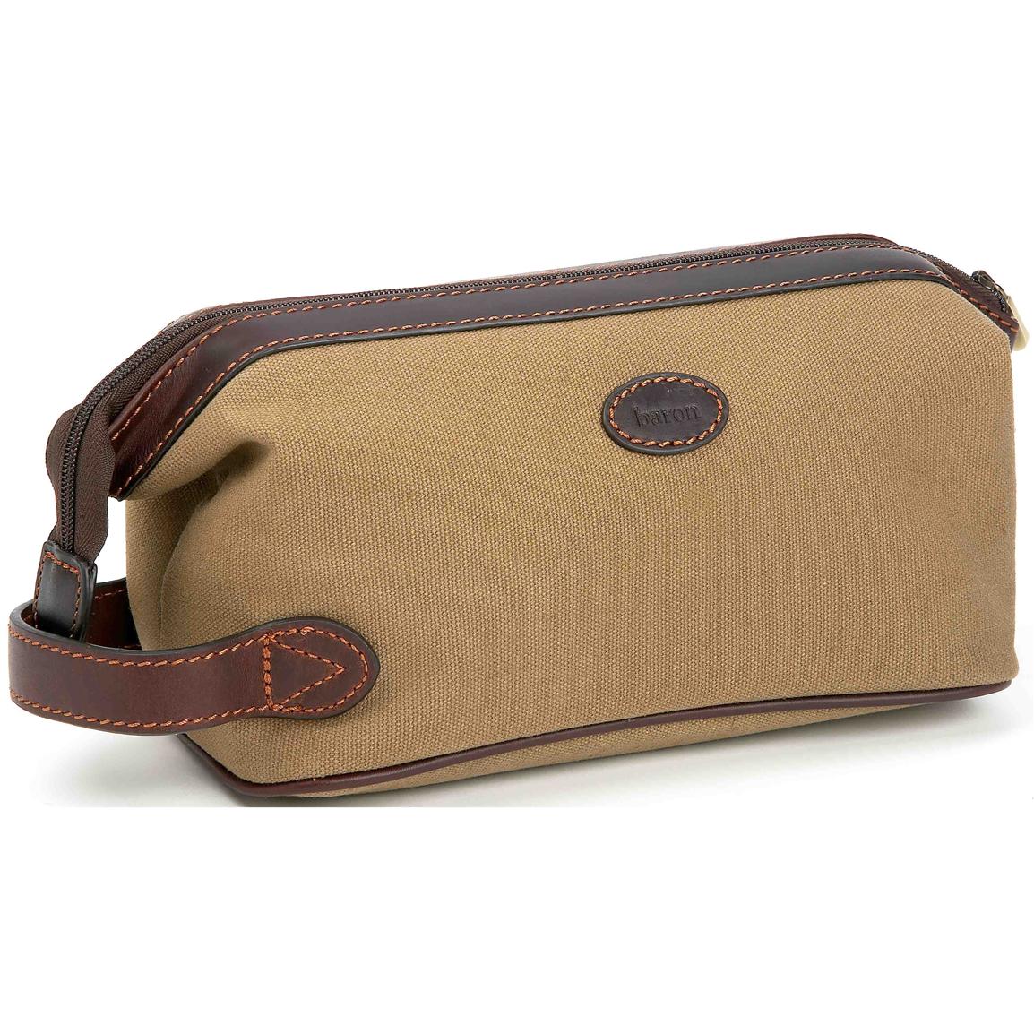 Baron Country® Canvas & Leather Toiletry Bag - 209111, Travel Accessories at Sportsman&#39;s Guide