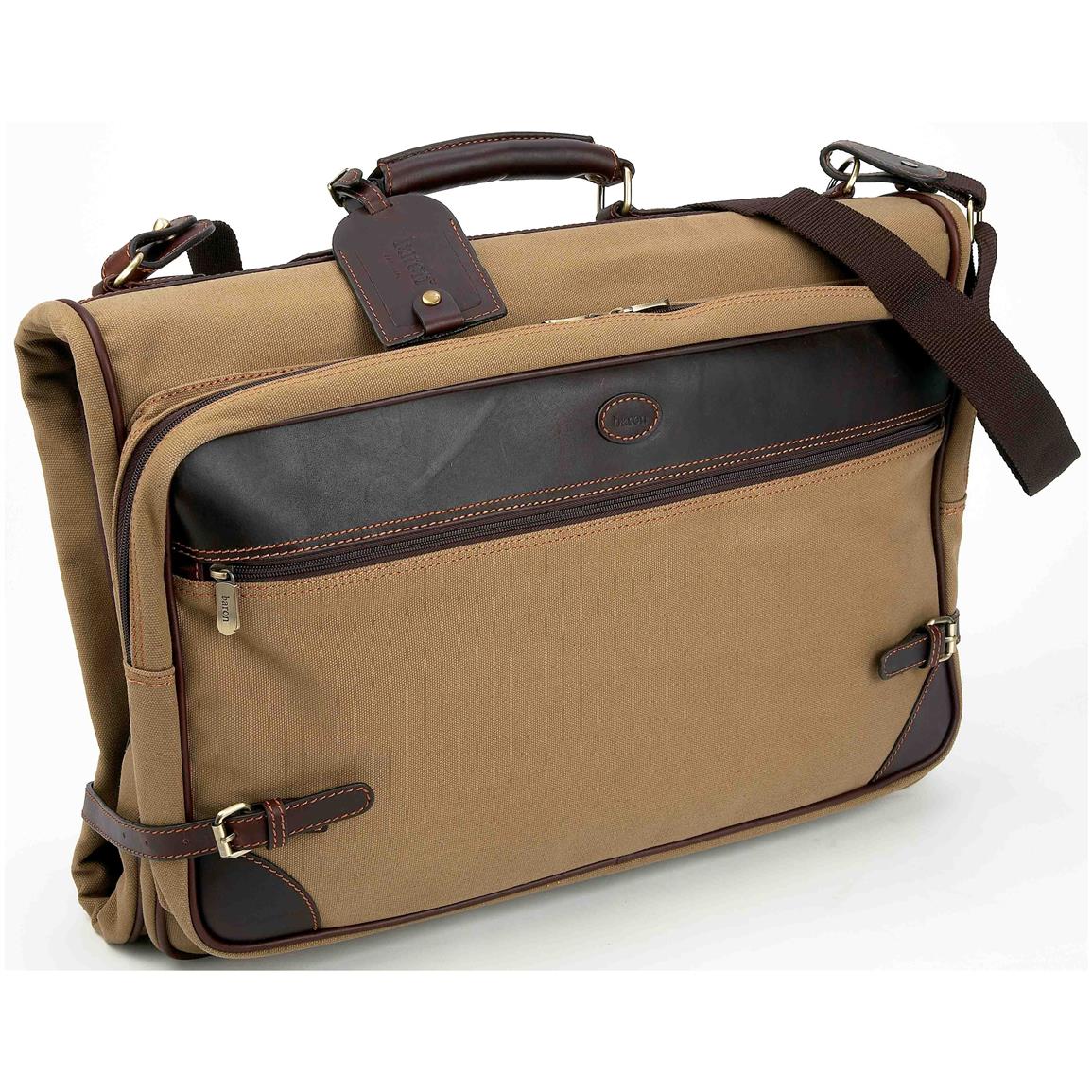 Baron Country® Canvas & Leather Garment Bag - 209113, Luggage at Sportsman&#39;s Guide