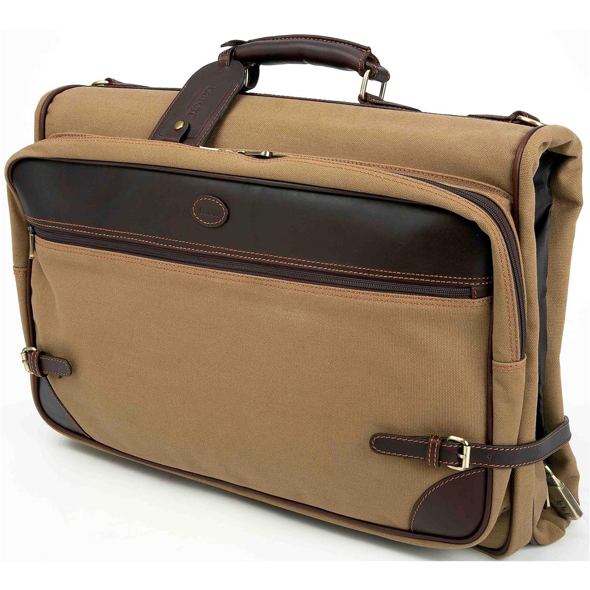 Baron Country® Canvas & Leather Garment Bag - 209113, Luggage at Sportsman&#39;s Guide