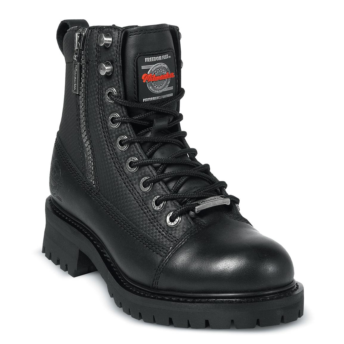 Womens Milwaukee Motorcycle Accelerator Boots, Black - 20924 