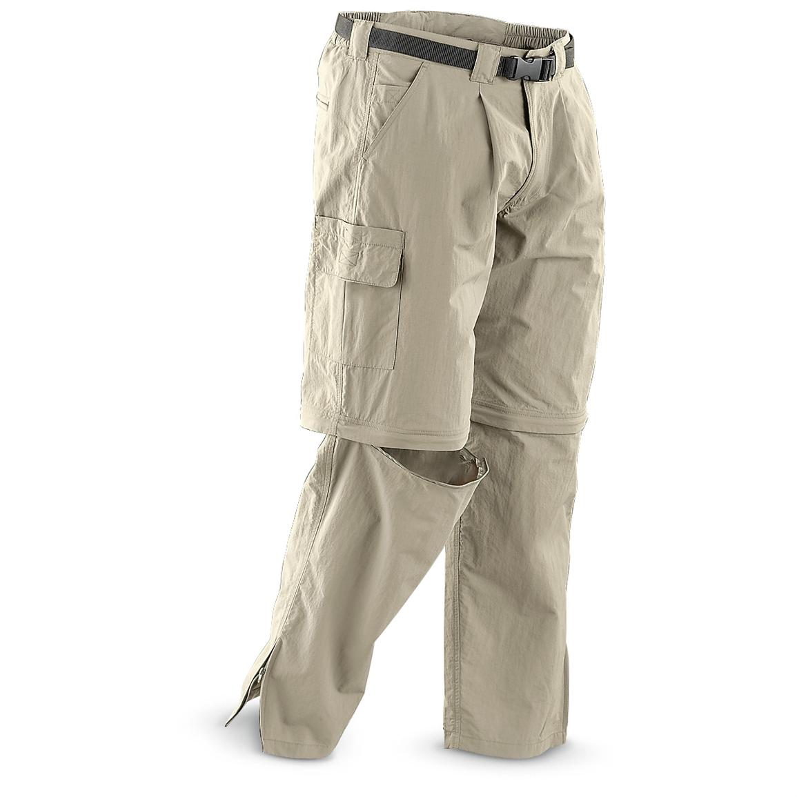 men's nylon pants with zip off legs