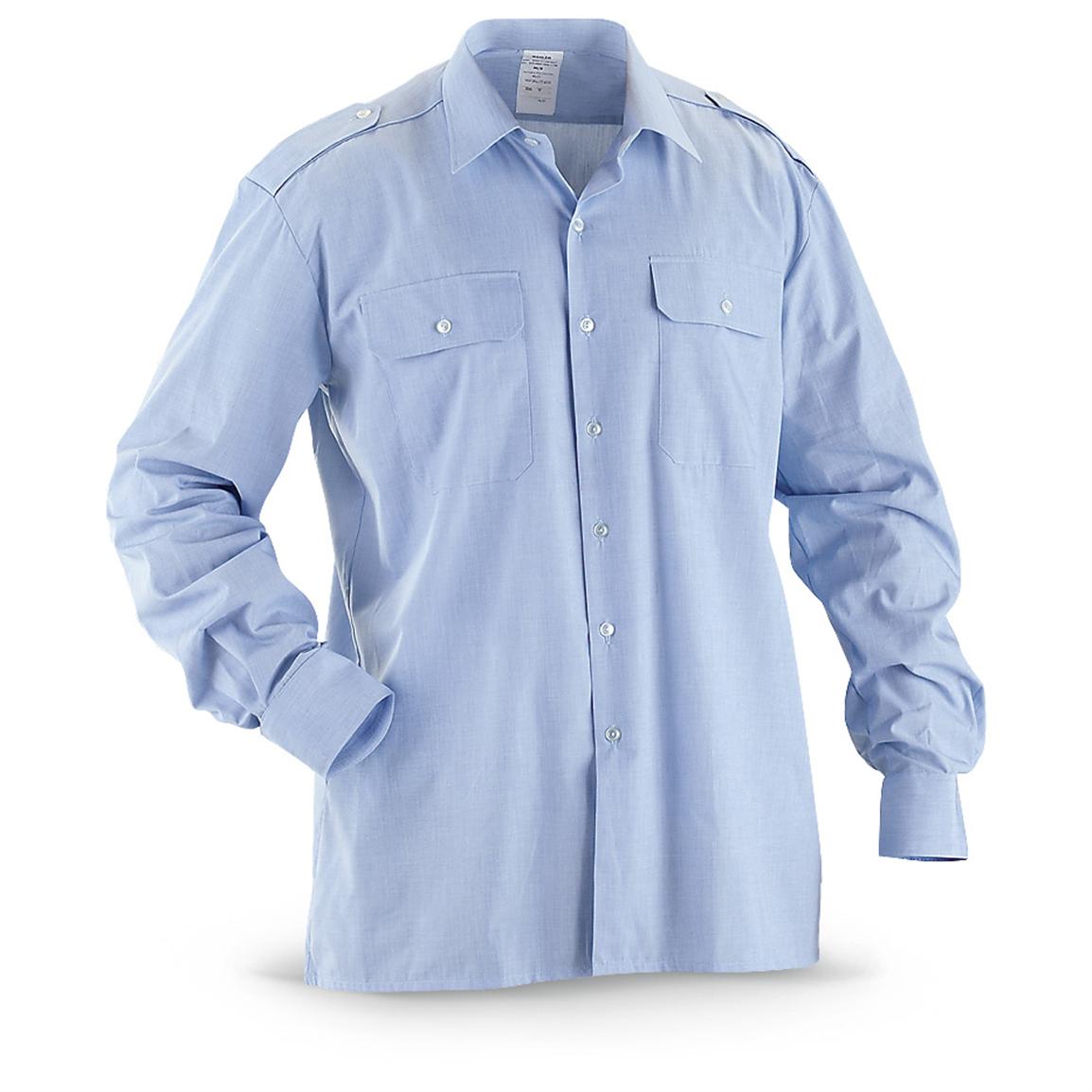 New Dutch Military Surplus Dress Uniform Shirt Light Blue 211280