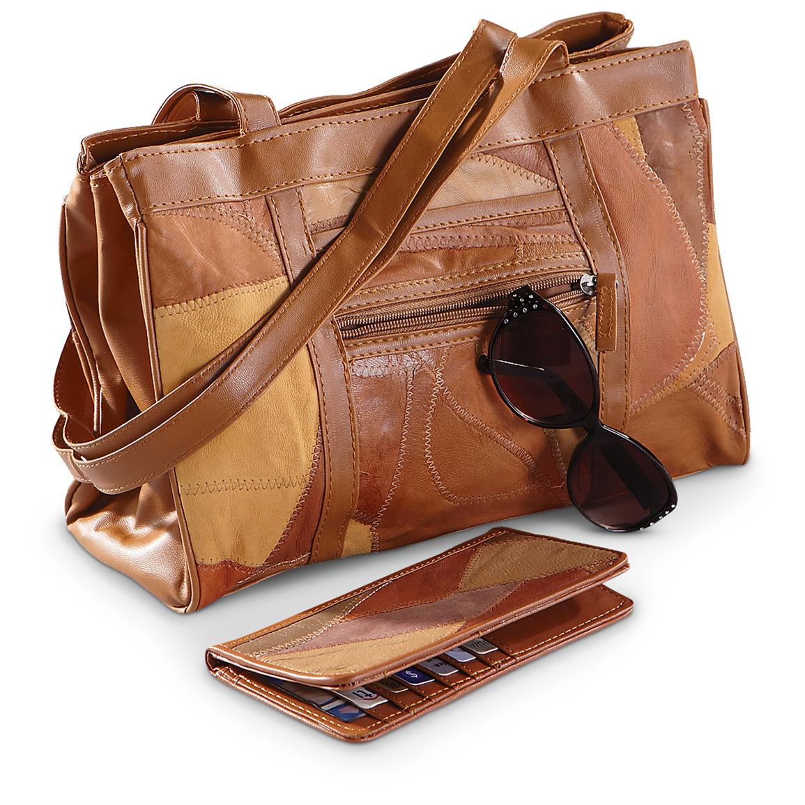 2 - Pc. Leather Purse / Wallet Set, Brown - 211449, Purses & Handbags at Sportsman&#39;s Guide