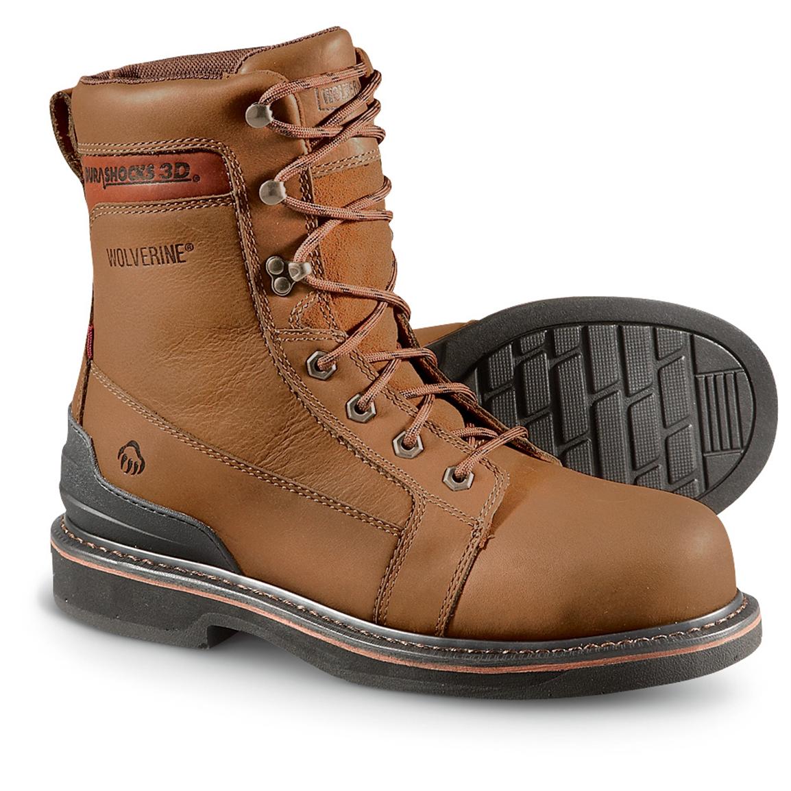 Men's Wolverine® 8" Triad Steel Toe Work Boots, Brown 211456, Work