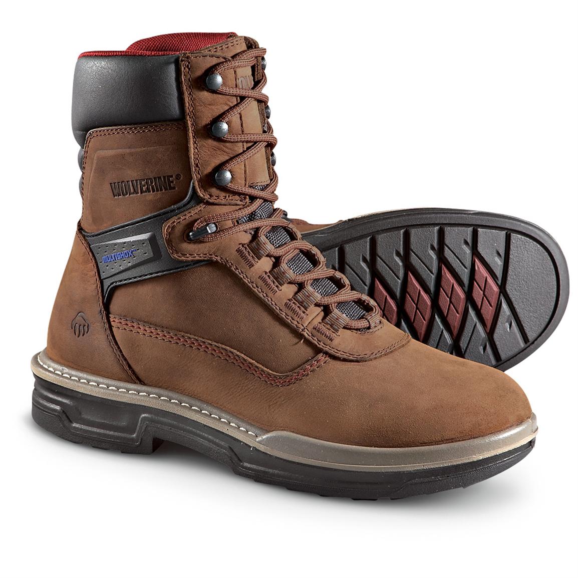 Mens Wolverine® 8 Renegade Multishox® Waterproof Work Boots Brown