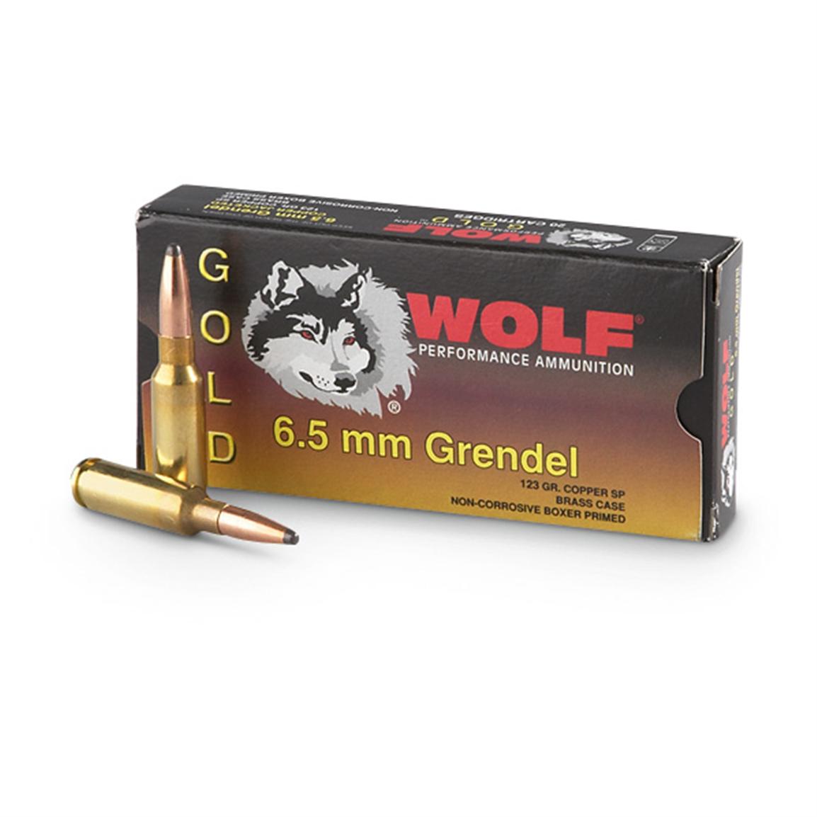 Wolf, 6.5 Grendel, PSPBT, 123 Grain, 200 Rounds - 211520, 6.5 Grendel Ammo at Sportsman\u0026#39;s Guide